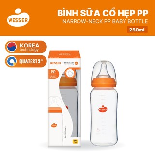 Bình sữa cổ HẸP PP Wesser 60ml/140ml/250ml (PP MÀU TRẮNG)