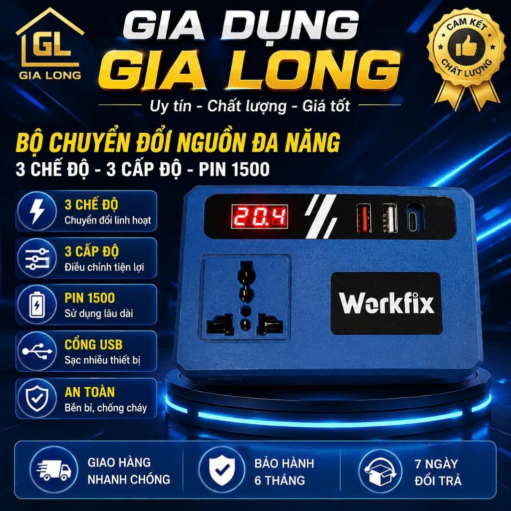 BỘ CHUYỂN ĐỔI NGUỒN ĐIỆN TỪ PIN 21V LÊN 110V - 220V CHÂN PIN PHỔ THÔNG 4CM