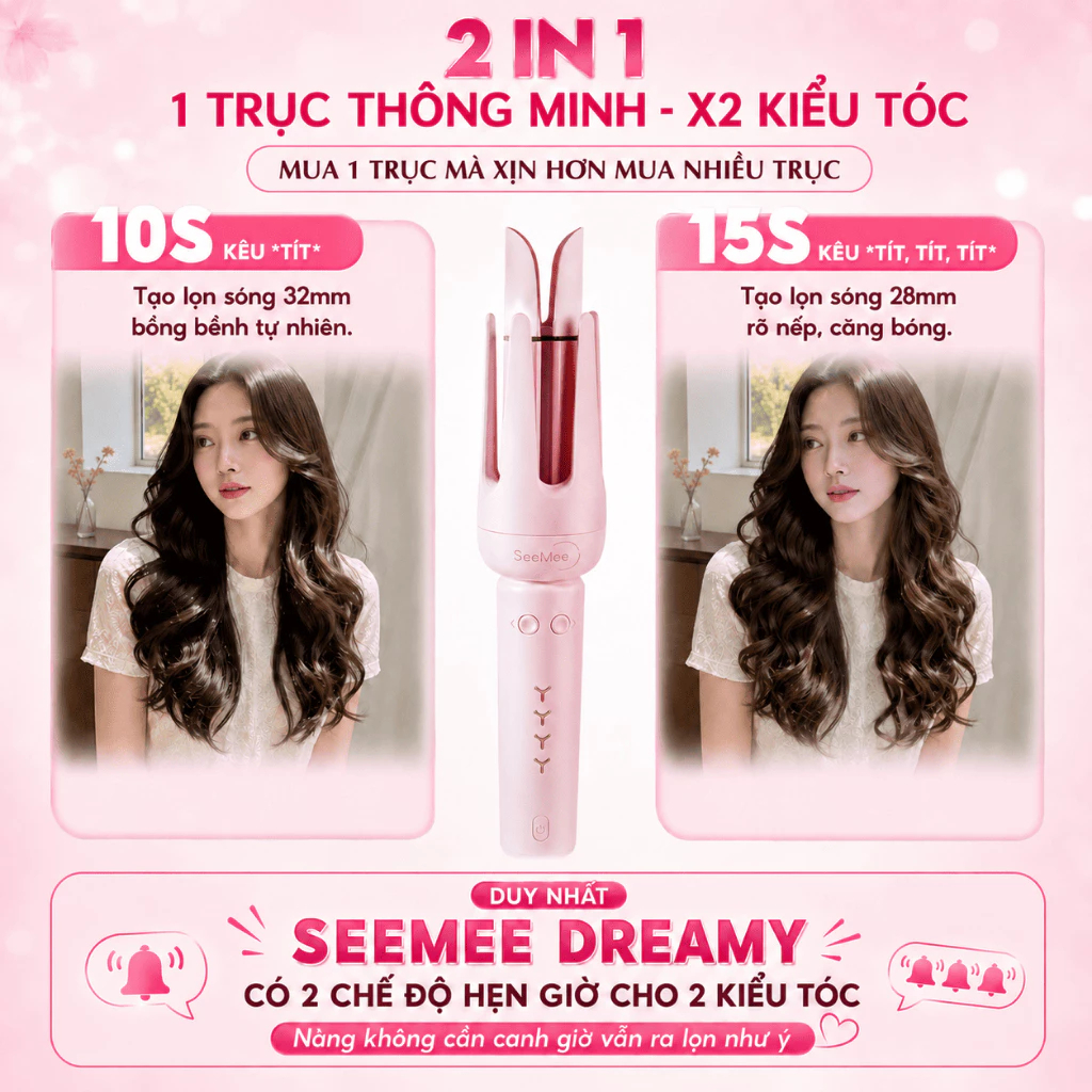 Máy uốn tóc tự động Seemee Dreamy 32mm phủ gốm bảo vệ tóc