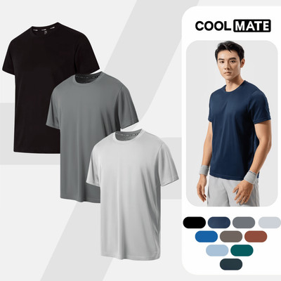 Combo 3 Áo thun nam thể thao tập Gym, Tennis, Pickleball Coolmate Basics thoải mái, thấm hút tốt