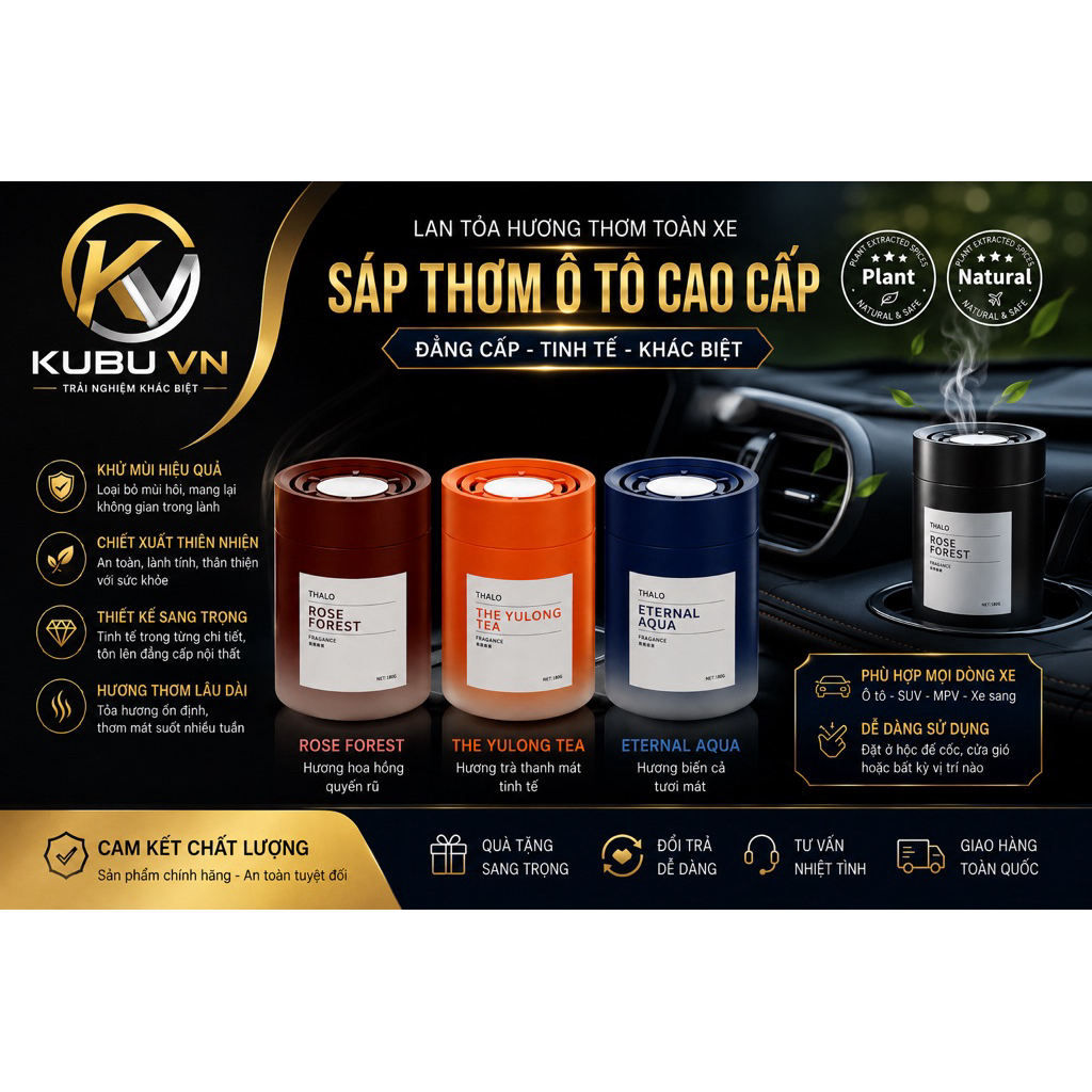 Sáp Thơm Ô Tô Thiên Nhiên Cao Cấp 180g – Nước Hoa Ô Tô Khuếch Tán Hương Thơm Lâu, Trang Trí Xe Hơi
