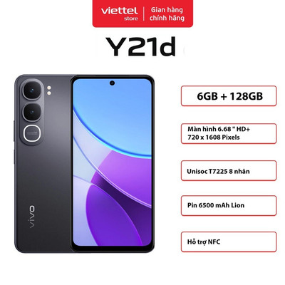 Điện thoại vivo Y21d 6GB + 128GB | Pin 6500mAh | Sạc Nhanh 44W | IP68 & IP69 & IP69+ | Hỗ Trợ NFC