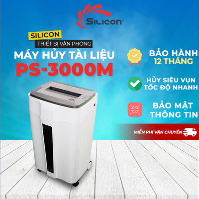 Máy hủy tài liệu Silicon PS-3000M - Dùng cho Văn Phòng, Ngân Hàng, Cơ Quan