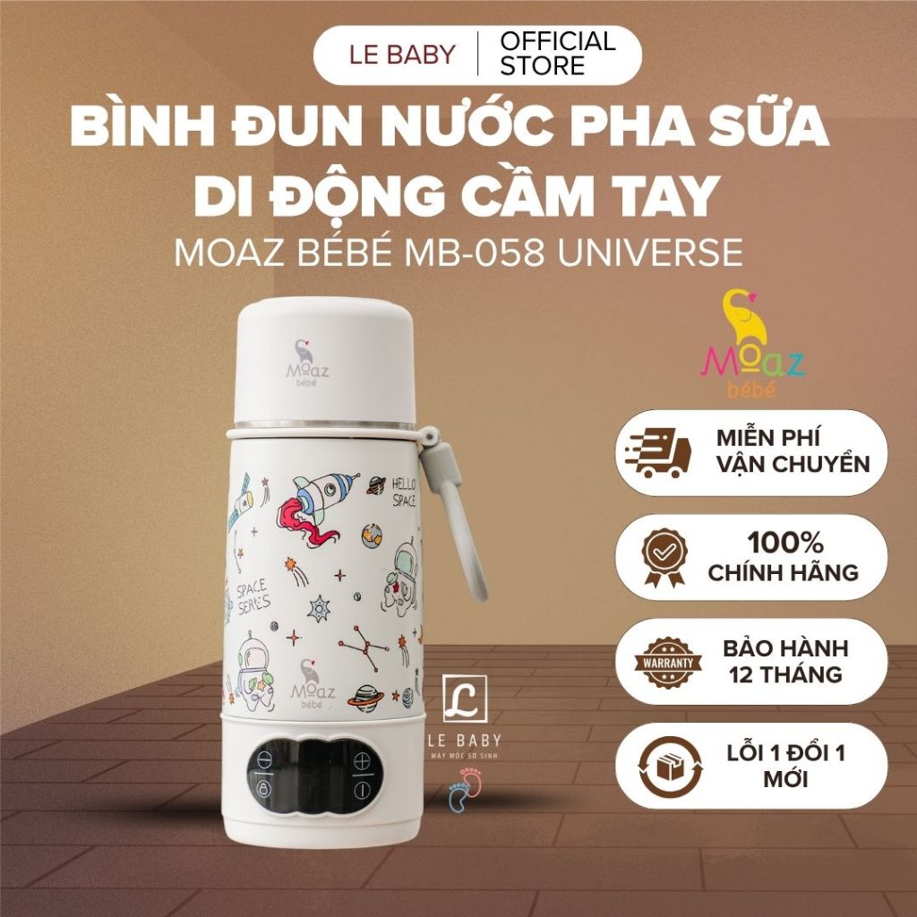 Bình đun nước pha sữa cầm tay Moaz bebe MB058 bản Universe vũ trụ | Dung tích 500ml