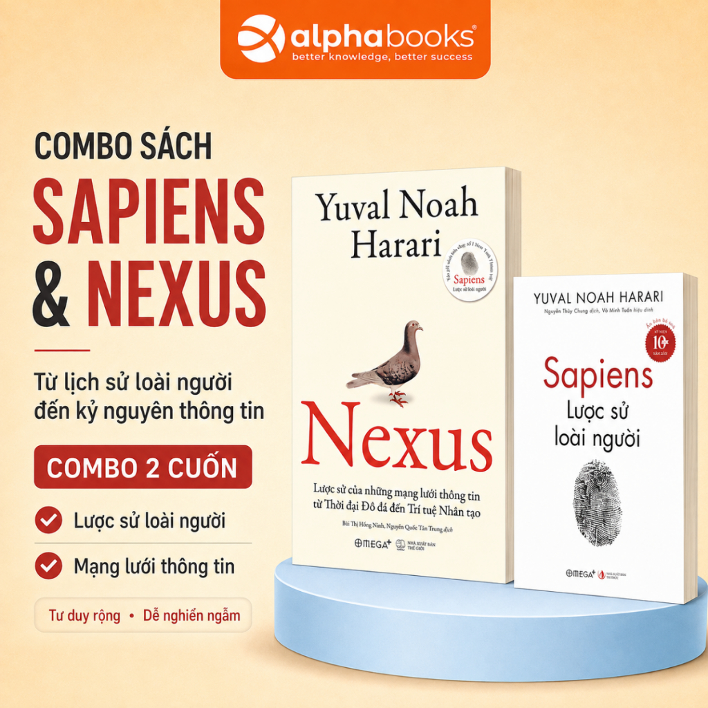 Lẻ/Combo Sách Nexus Lược Sử Của Những Mạng Lưới Thông Tin +Sapiens Lược Sử Loài Người Bỏ Túi- Omega+