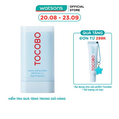 Thanh Lăn Chống Nắng Tocobo Cotton Soft Sun Stick SPF50 PA++++ 19g