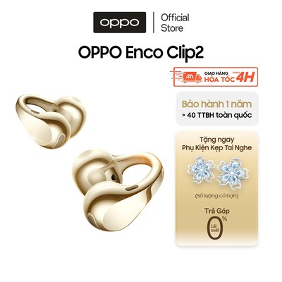 Tai nghe OPPO Enco Clip2 Open Earbuds, dịch thuật AI, dùng đến 40H - Hàng chính hãng