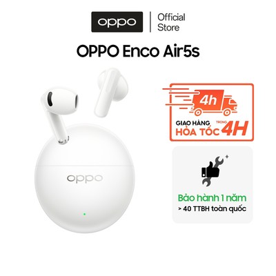 Tai nghe Bluetooth không dây OPPO Enco Air 5s dịch thuật AI, khử ồn chủ động ANC - Hàng chính hãng