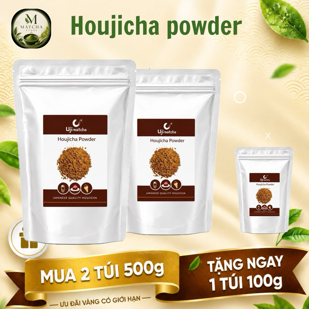 Combo 2gói Houjicha Powder 500gr Tặng 1 gói 100Gr cùng loại