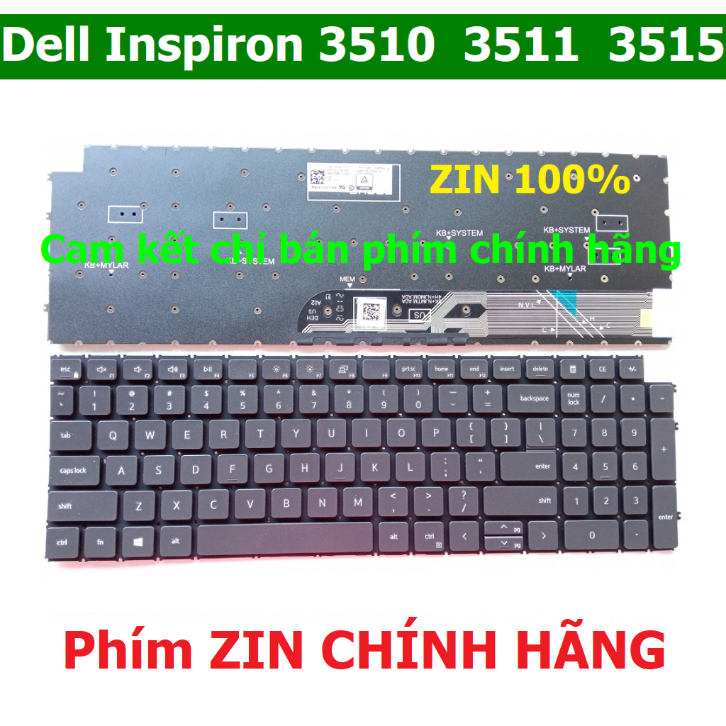 Bàn phím laptop Dell Inspiron 3510  3511  3515  3520  3525  3530 CHÍNH HÃNG   Keyboard Dell Inspiron