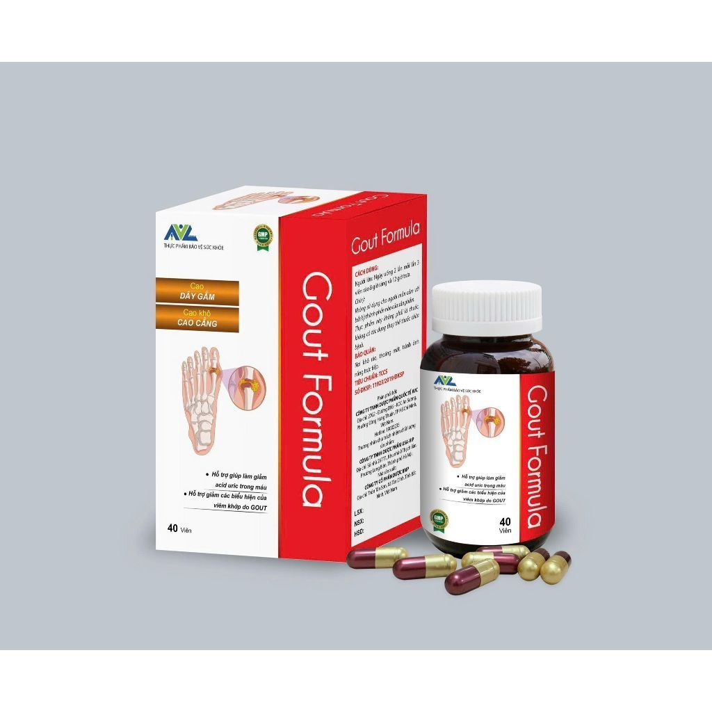 [CHÍNH HÃNG] Viên Gout Formula làm giảm acid uric và viêm sưng do Gout hộp 40 viên