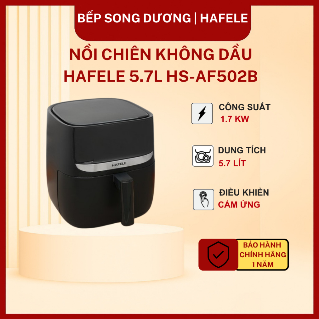 Nồi chiên không dầu Hafele HS-AF502B – 5,7L, Rapid Air, điều khiển cảm ứng 535.43.713