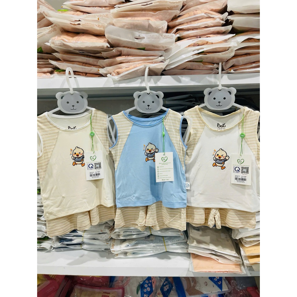 Bộ ba lỗ bé trai Baru baby -  chất Bamboo sợi tre