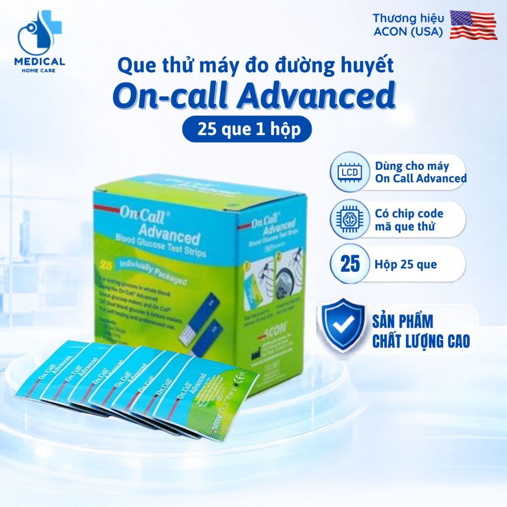Que thử đường huyết ACON On-call Advanced - Dùng cho máy On-Call Advanced – Chính xác, an toàn, dễ s