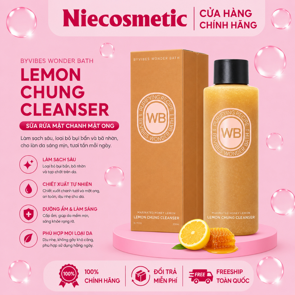 [Mẫu mới] Sữa rửa mặt chanh đường đen Lemon Chung Cleanser 200ml