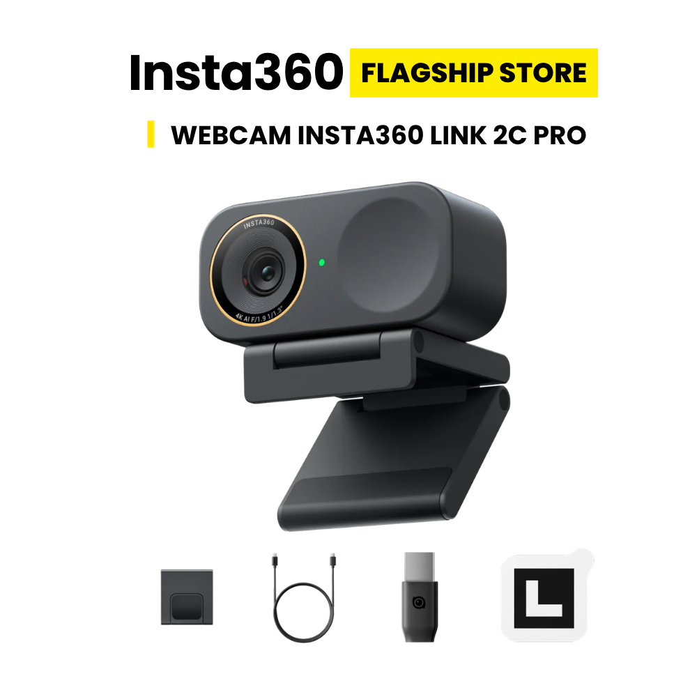 Webcam 4K Insta360 Link 2C Pro - Camera máy tính tích hợp micro - Cảm biến 1/1.3"