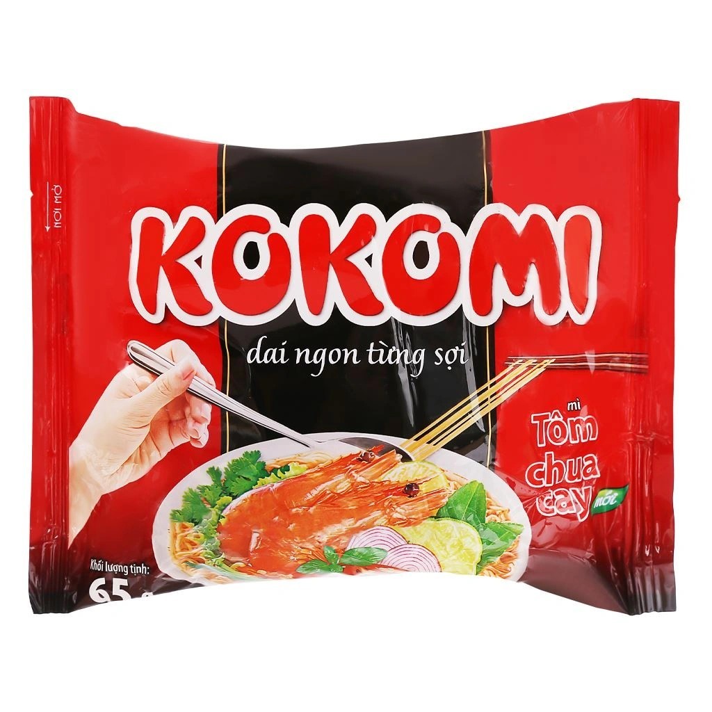 Mì Kokomi tôm chua cay 65g - Mì chua cay xào nấu lẩu - Ngon food Ship Hỏa tốc Hà Nội