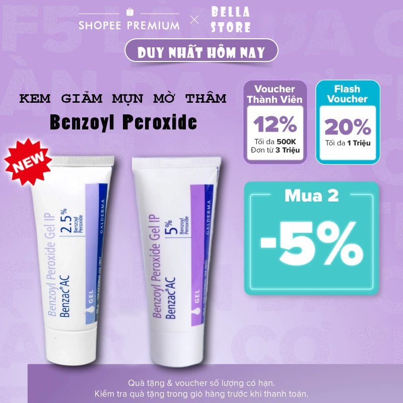 Kem Ngừa Mụn Benzac 5% Gel Mụn Hiệu Quả Cho Tuổi Dậy Thì Chính Hãng Galderma 30g