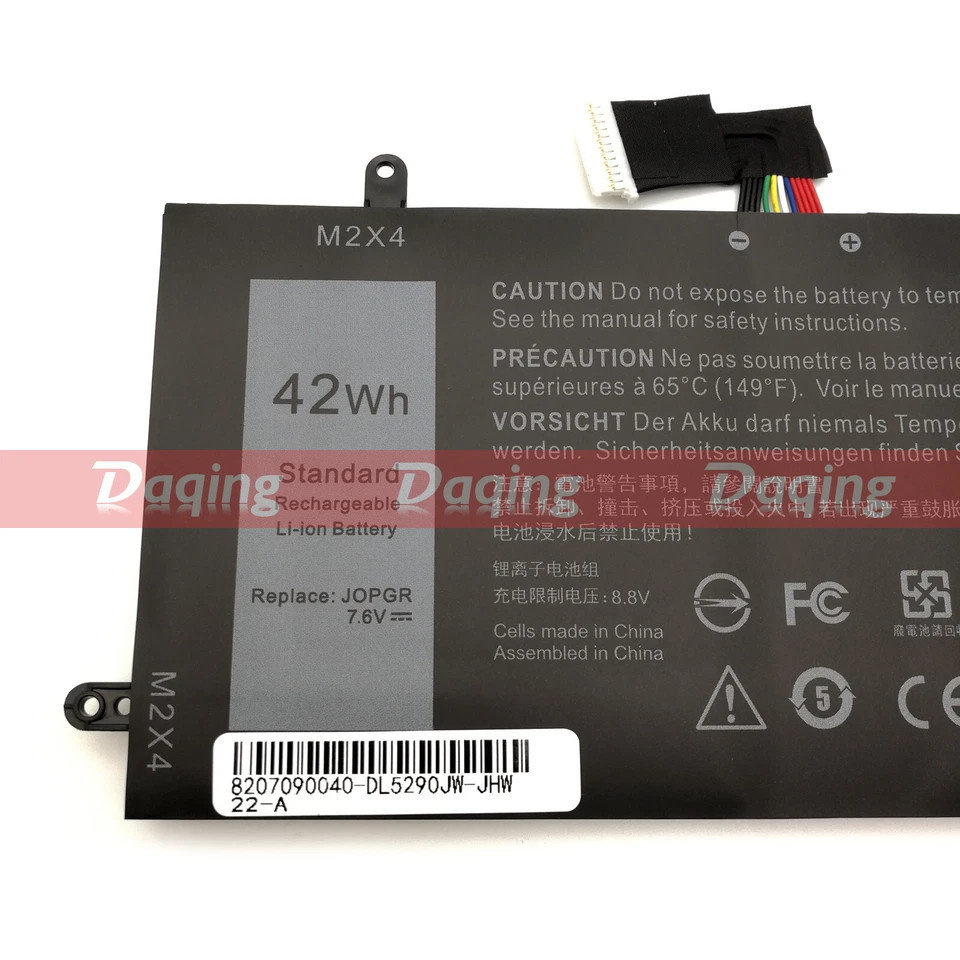 Pin Dell Latitude 12 5285 E5285 5290 E5290 2-in-1 tablet J0PGR JOPGR 1WND8 Cáp Ngang Zin New