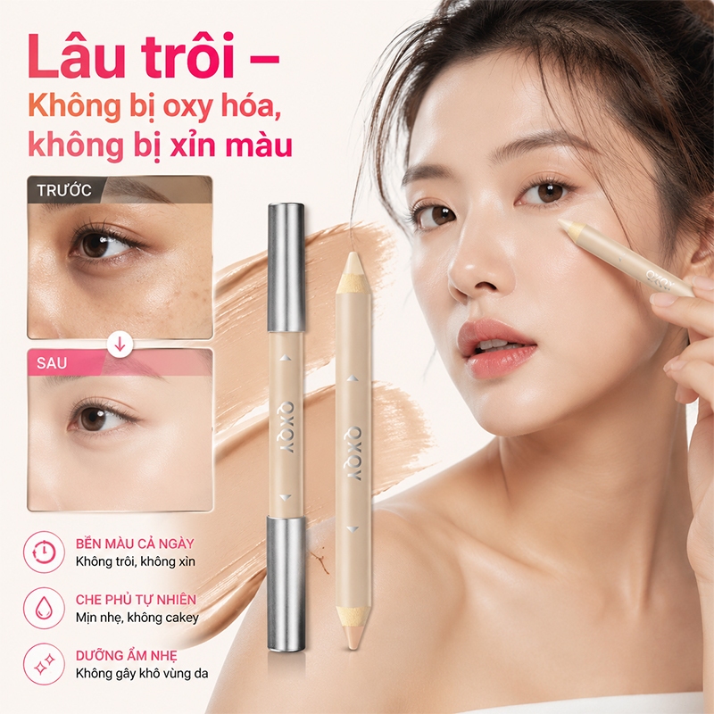 Hai đầu Dual-Sử dụng Highlighter Contouring Stick, Ba chiều Đường viền mũi Shadow, Sửa đổi khuôn mặt, Mịn Lì Tự Nhiên