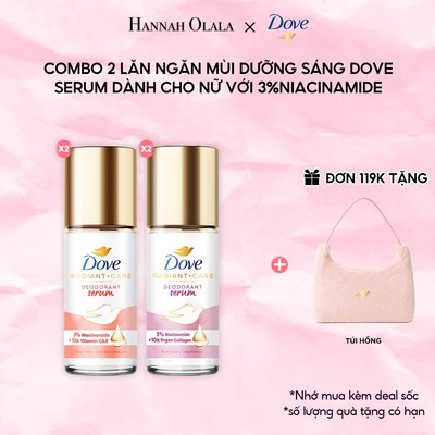 [Live]Combo 2 Lăn ngăn mùi dưỡng sáng cao cấp Dove tinhchất serum dành cho nữ với 3%Niacinamide sáng mịn đều màu45ml