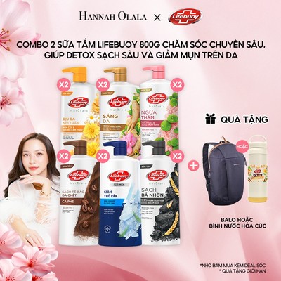 [HANNAH LIVESTREAM] Combo 2 Sữa tắm Lifebuoy Thiên nhiên Detox Và Chăm Sóc Chuyên Sâu 800g