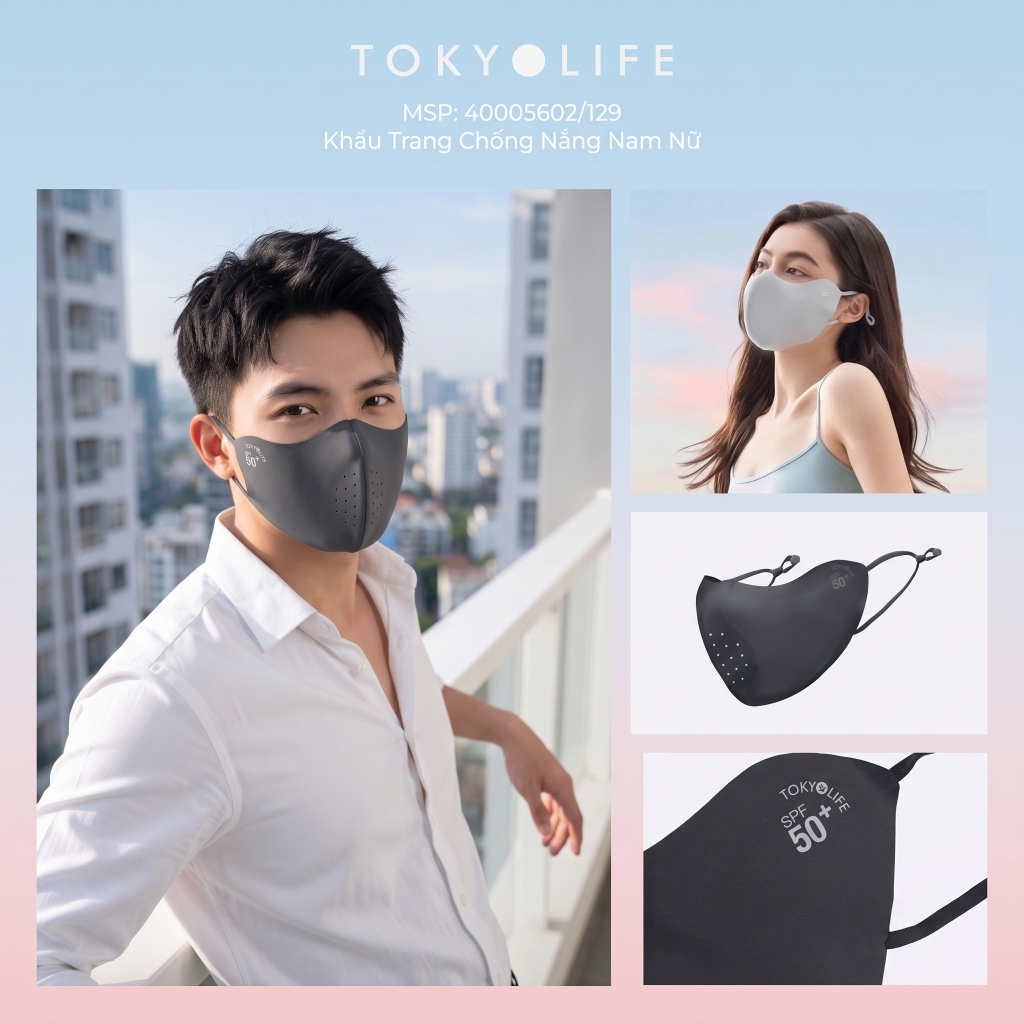 KHẨU TRANG CHỐNG NẮNG TOKYOLIFE SUNSTOP UPF 50+ - CHỐNG TIA UV, THOÁNG KHÍ DỄ THỞ