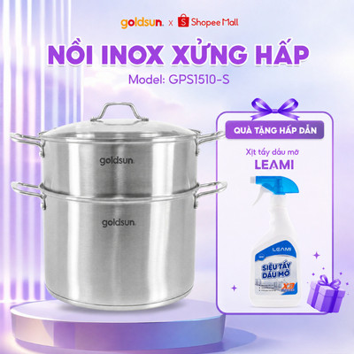 Nồi Xửng Hấp Inox Đáy Từ Goldsun Cao Cấp Dùng Được Cho Mọi Loại Bếp - GPS1510-S [BẢO HÀNH 12 THÁNG]