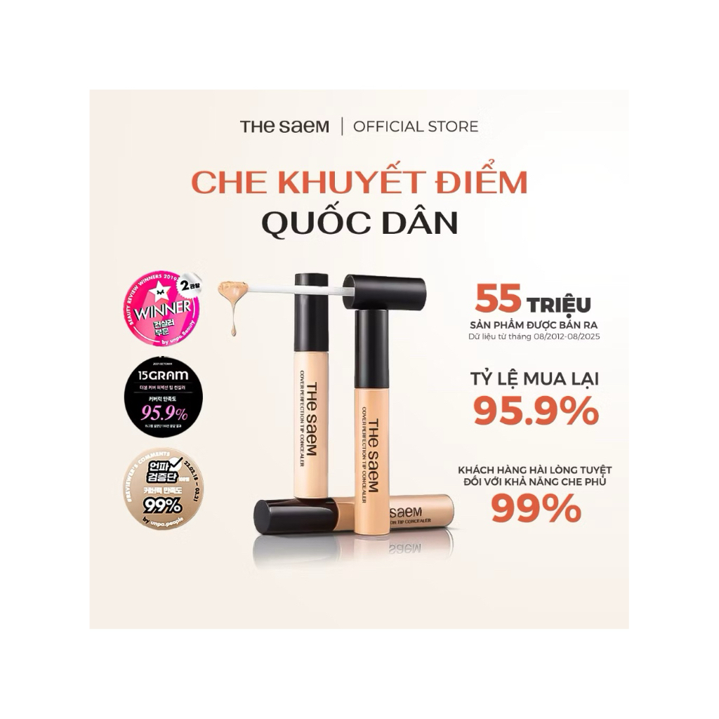 Che khuyết điểm THE SAEM- Che khuyết điểm chống nắng che phủ cao- THE SAEM cover perfection tip Conc
