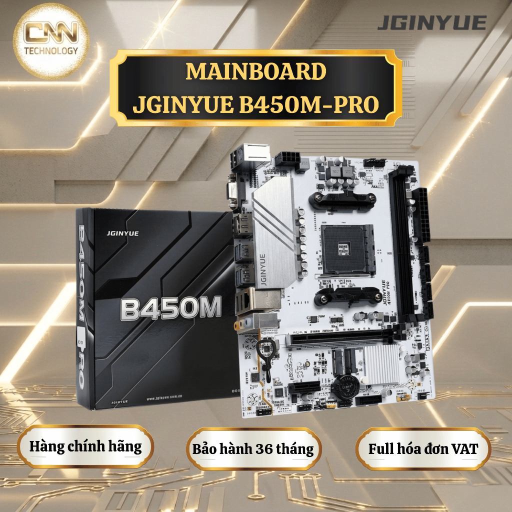 MAINBOARD JGINYUE B450M PRO – HỖ TRỢ AMD RYZEN, HIỆU NĂNG ỔN ĐỊNH, BẢO HÀNH 36 THÁNG