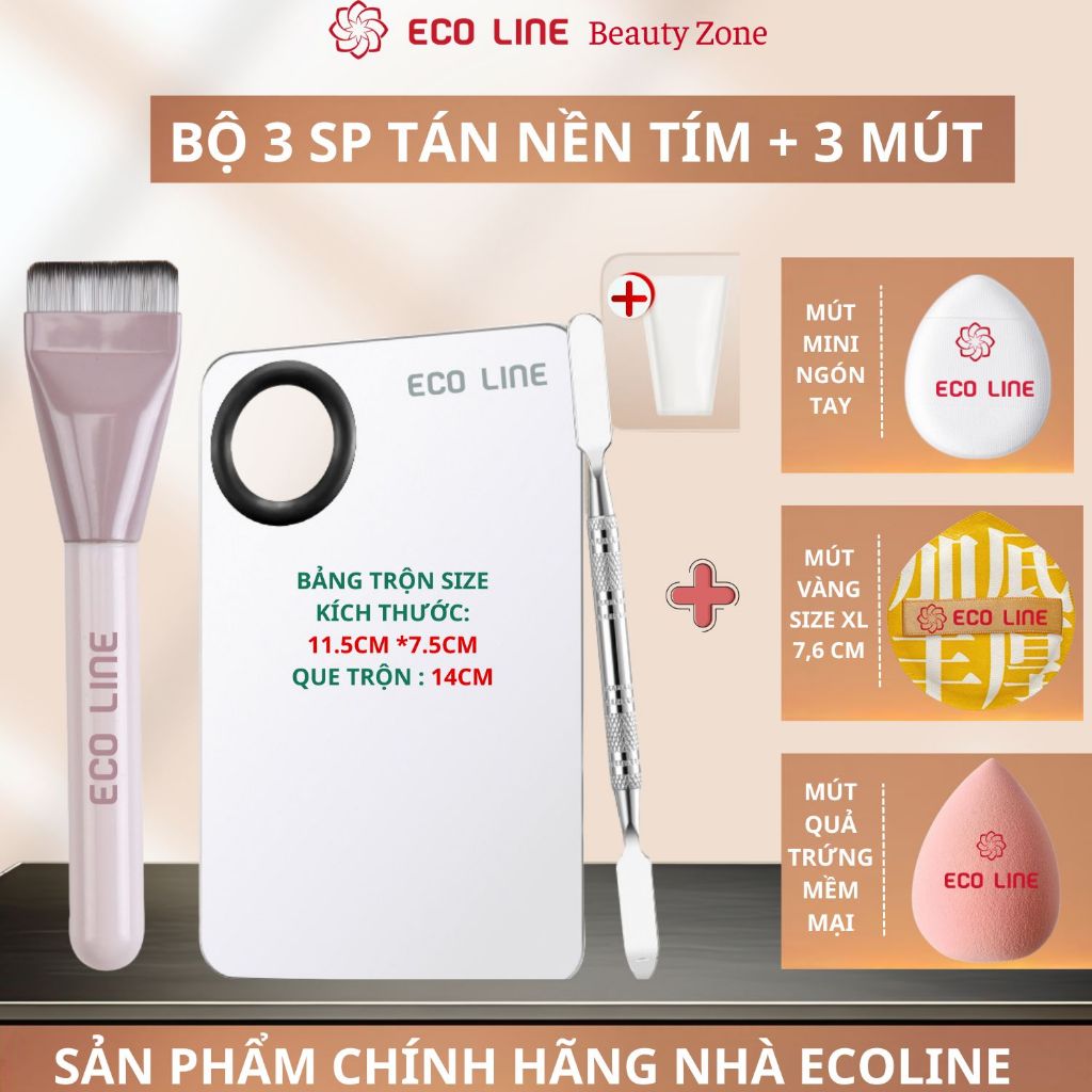 Bảng nền tán kem nền khay trộn kem nền kèm cọ tán kem nền và bảng gậy kèm mút tán kem nền