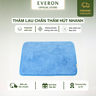 Thảm lau chân Everon vải polyester cao cấp thấm hút nhanh, chống trượt 50x70cm
