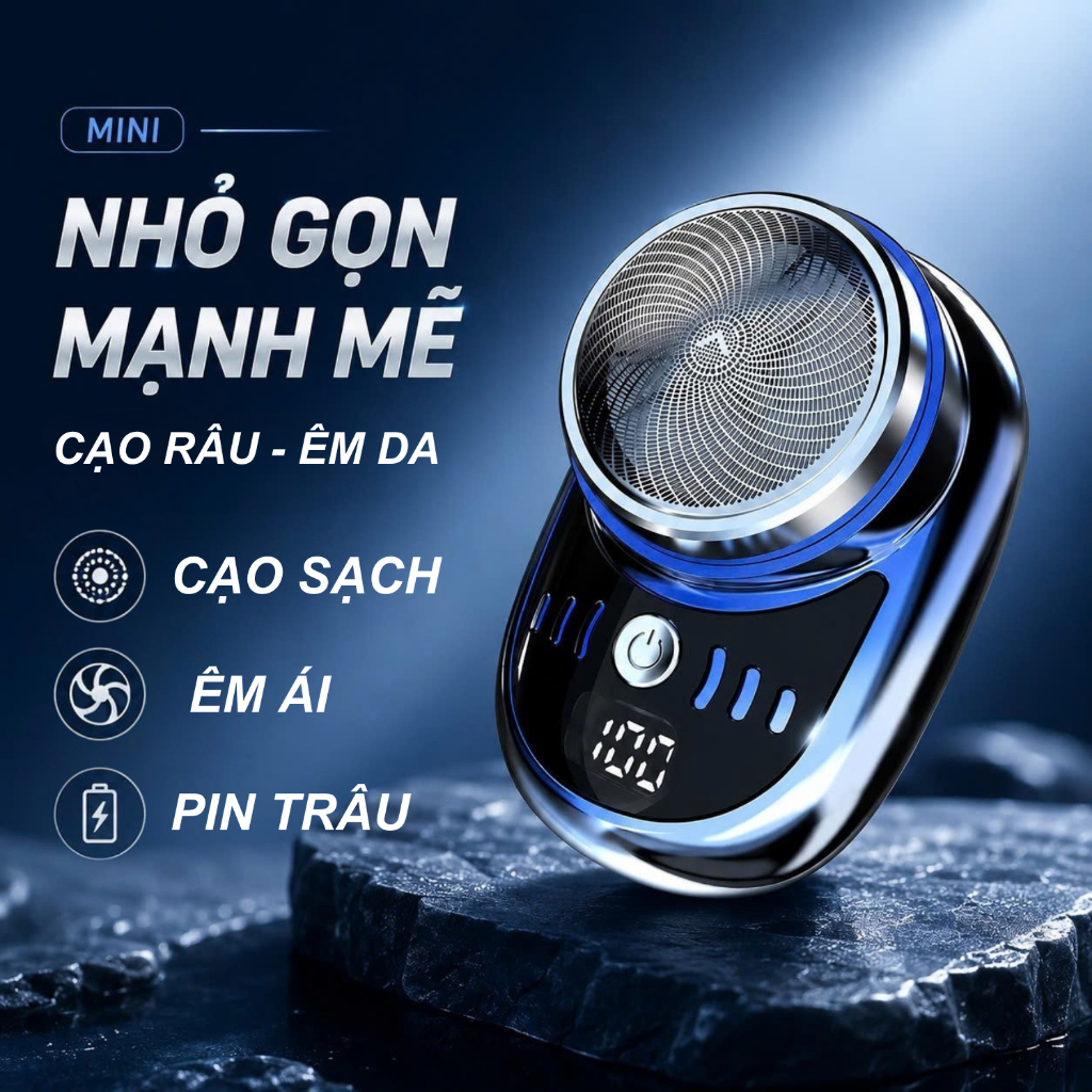 Dao Cạo Râu Mini R05 Laken Cạo Sạch Không Dây Chống Thấm Nước Có Màn Hình Hiển Thị Kỹ Thuật Số Cho N