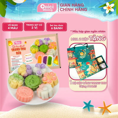 Set làm bánh trung thu DẺO 3 vị nhân ONICI thành phẩm 6 bánh