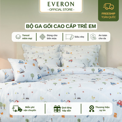 [Everon] Bộ ga gối cao cấp trẻ em họa tiết ngộ nghĩnh, đáng yêu, nhiều kích thước  (BST2027 Cutie)