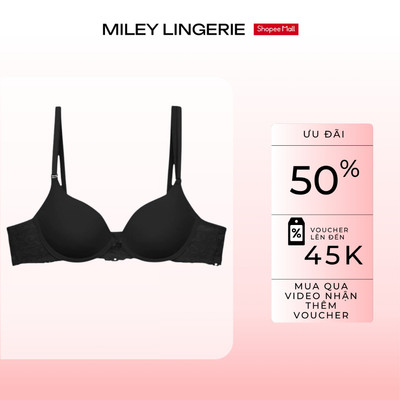 Áo Ngực Nữ Cúp Tròn Phối Ren Miley Lingerie Nâng Ngực Nhẹ Nhàng, Mềm Mại Màu Đen BRM01002