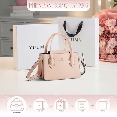 Bộ hộp quà YUUMY (Túi đeo chéo nữ YUUMY YN238 + Hộp quà YHQ3T + Túi giấy YTG3T + Túi rút BVR3838 + Thiệp cảm ơn YBT1)