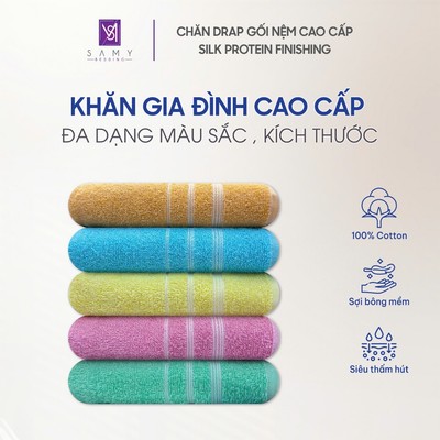 Khăn Tắm Gia Đình Cao Cấp SAMY BEDDING Mềm Mại Dày Dặn Thấm Hút Tốt