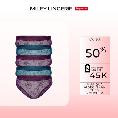 Combo 5 Quần Lót Nữ Thun Lạnh Ép Ren Miley Lingerie Mềm Mịn Thoáng Khí - Màu Ngẫu Nhiên