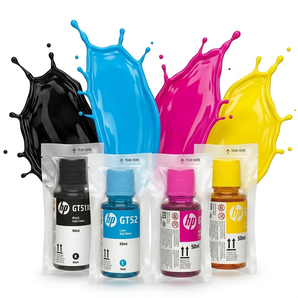 Mực HP GT53 GT52 Combo 4 Màu Cho Máy In HP Smart Tank 580 515 720 750 - Hàng Bóc Máy Chính Hãng Nguy