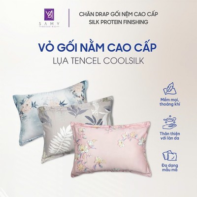 Vỏ Gối Nằm Lụa Tencel Coolsilk SAMY BEDDING Cao Cấp Thoáng Mát Êm Ái