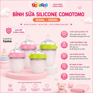 Bình sữa silicon Comotomo cho bé Cam Kết Chính Hãng Nhập Khẩu Hàn Quốc