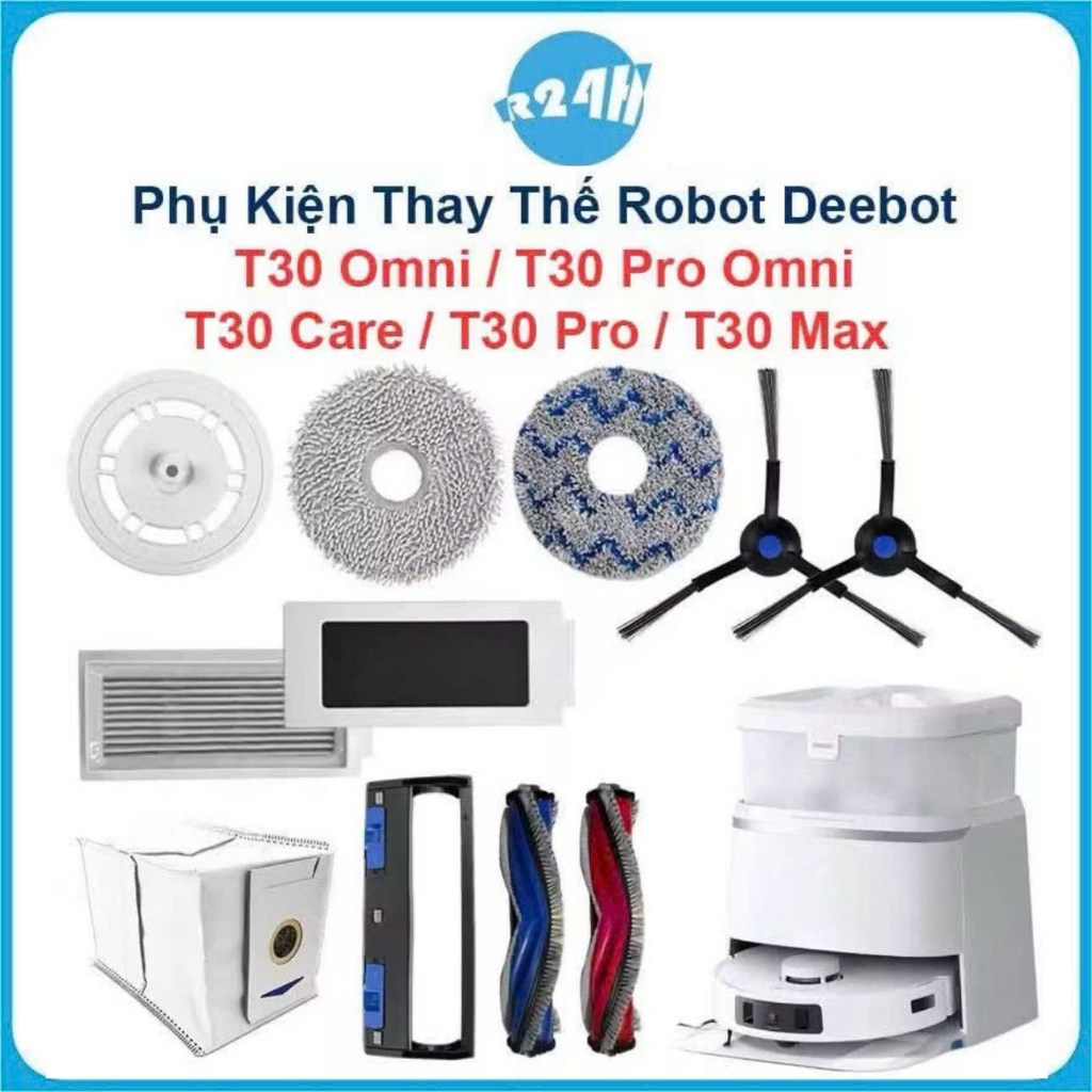Phụ Kiện Thay Thế Robot Deebot T30 Omni, T30 Pro Omni, T30 Care, T30 Pro, T30 Max, Chổi Cạnh, Bộ Lọc