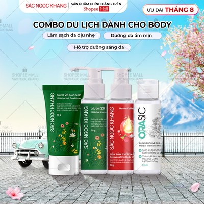Combo Du Lịch Dành Cho Body: Dầu gội Xả 30g + Sữa Tắm 30g + DDVS 30g - Hỗ Trợ Làm Sạch Dưỡng Ẩm Da, Dưỡng Tóc Mềm Mượt