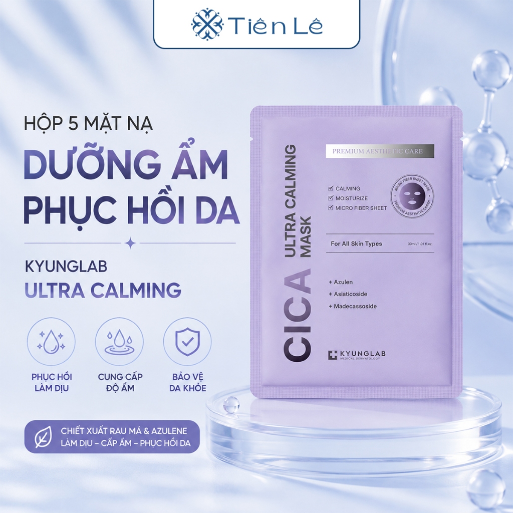 Hộp 5 mặt nạ dưỡng ẩm phục hồi da KyungLab Ultra Calming làm dịu da tức K3 (TÍM)