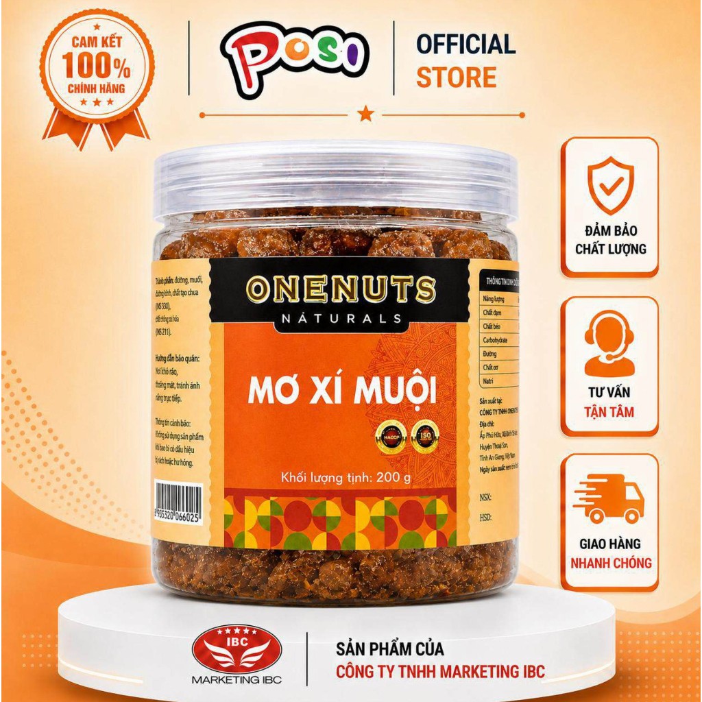 Mơ Xí Muội ONENUTS 200g – Chua Ngọt Đậm Đà, Thơm Ngon Khó Cưỡng – Posi Snack Store HCM