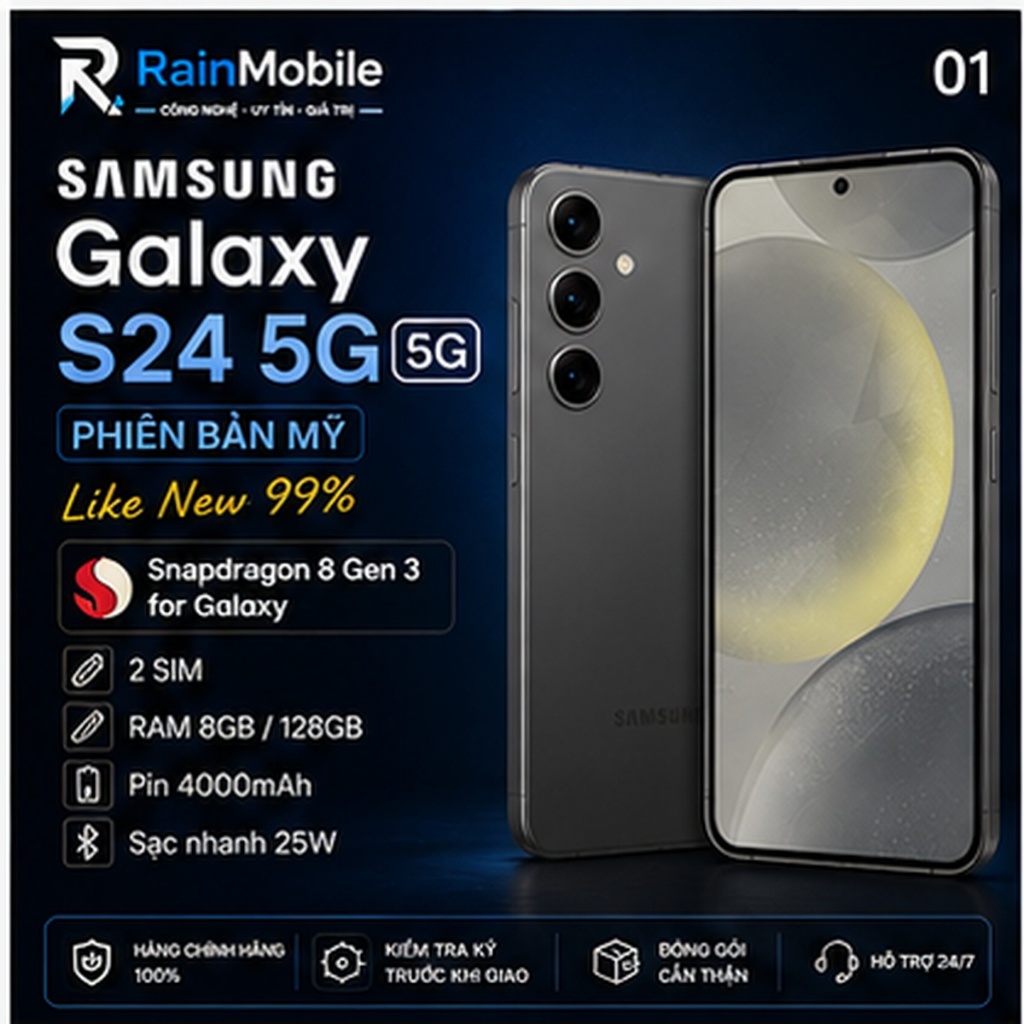 Samsung Galaxy S24 5G Mỹ – Like New 99% – Snapdragon 8 Gen 3