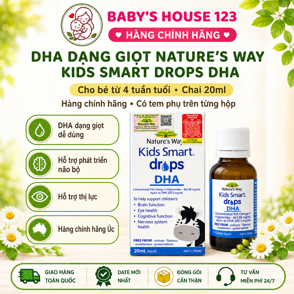 DHA Dạng Giọt Nature's Way Kids Smart Drops DHA - Chai 20ml