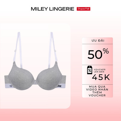 Áo Ngực Nữ Có Gọng Mút Vừa Miley Lingerie Thoáng Khí, Nâng Ngực, Sporty Chic- Xám