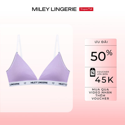 Áo Ngực Cổ Chữ V Miley Lingerie Lưng Logo Amethyst Purple Being Me